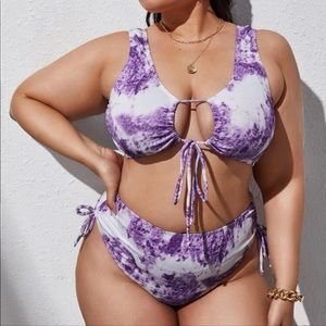 ribbed purple tie dye two piece